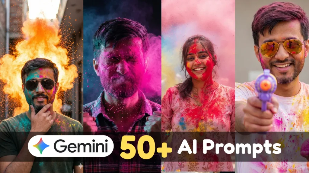 holi prompt gemini AI generated festival portrait