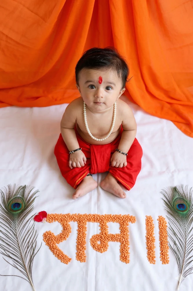 Adorable Baby Boy Dressed as Lord Ram for a Traditional Photoshoot